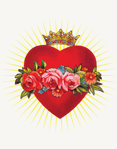 Red Heart With Crown • A-2 Greeting Card