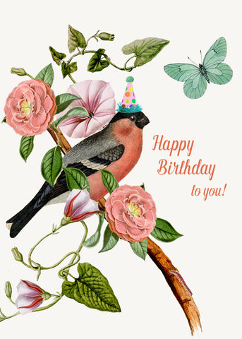Happy Birthday Pink Bird • 5x7 Greeting Card