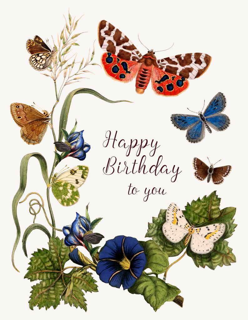 Happy Birthday to you ( flowers/butterflies) • A-2 Greeting Card