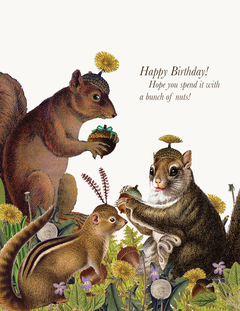 Happy Birthday With Nuts • A-2 Greeting Card