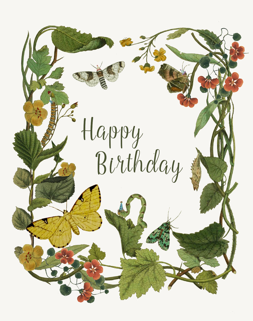 Happy Birthday (leaves) • A-2 Greeting Card