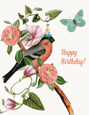 Happy Birthday Pink Bird  • A-2 Greeting Card