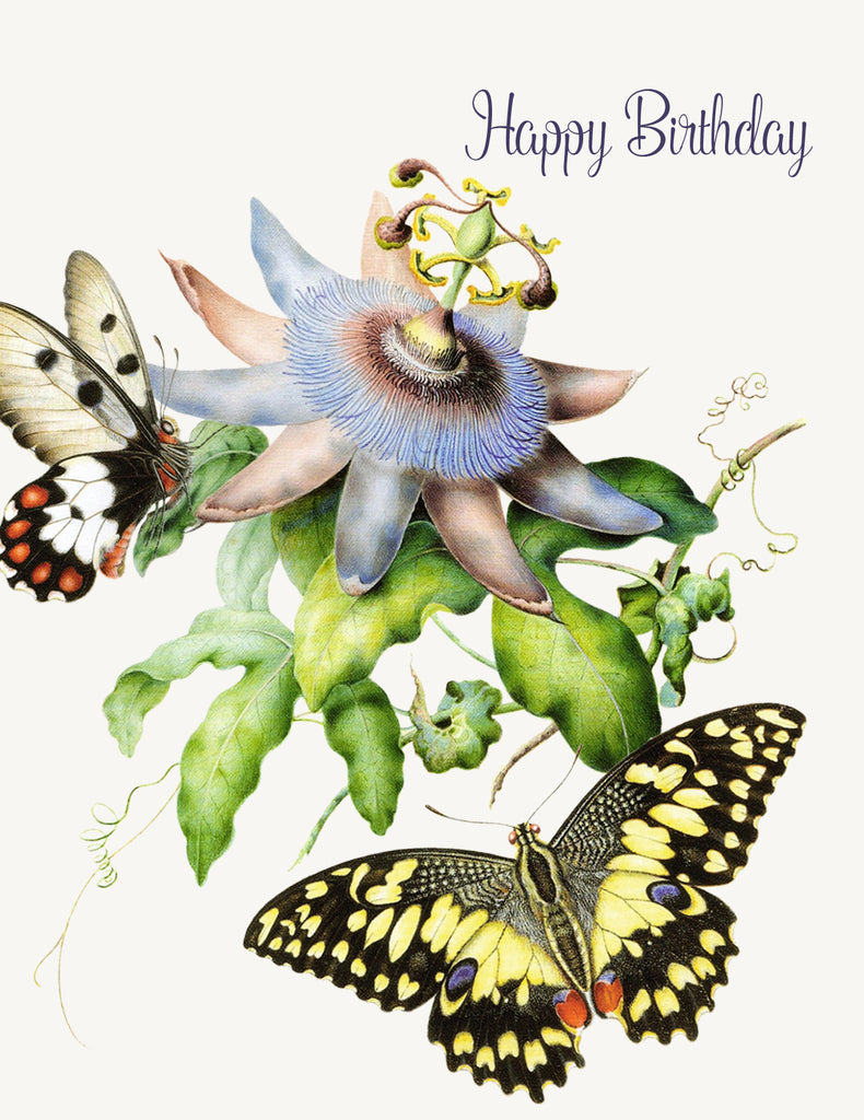 Happy Birthday (passionflower) • A-2 Greeting Card
