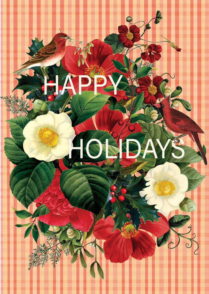 Happy Holidays ( flowers)• Holiday Mini Enclosure Card