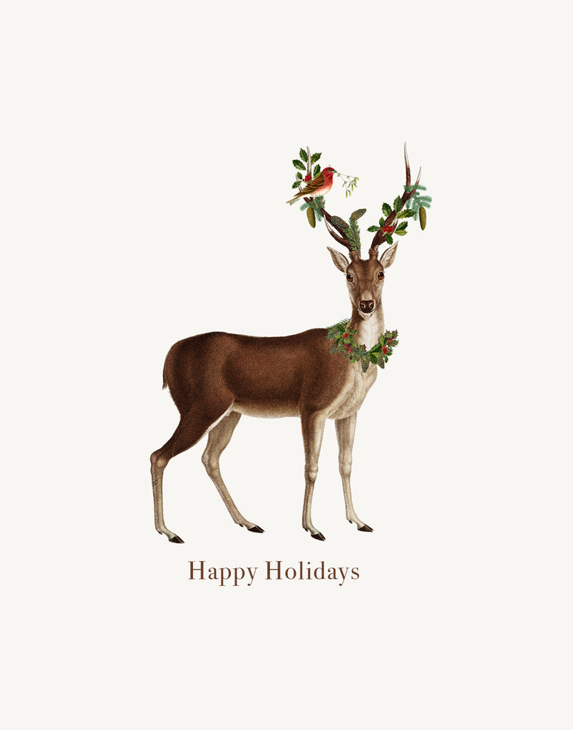Happy Holidays (deer) A2 Holiday Greeting Card