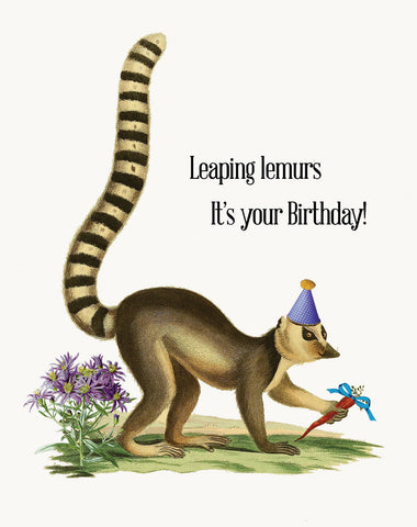 Leaping Lemurs • A-2 Greeting Card