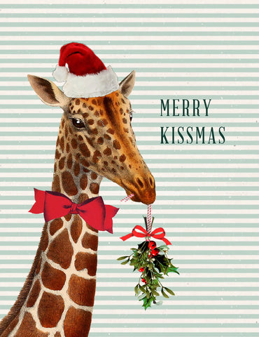 Merry Kissmas (giraffe )• A-2 Holiday Greeting Card