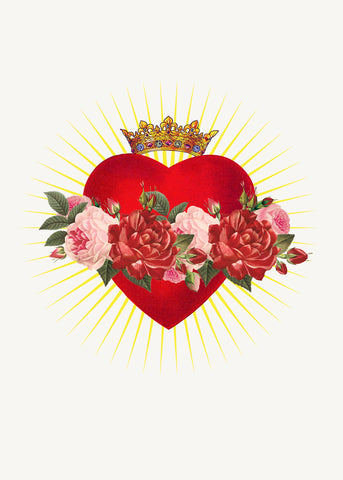 Red Heart With Crown • 5x7 Greeting Card